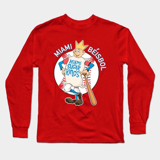 Marlins Baseball Sugar Kings Mascot Long Sleeve T-Shirt by GAMAS Threads